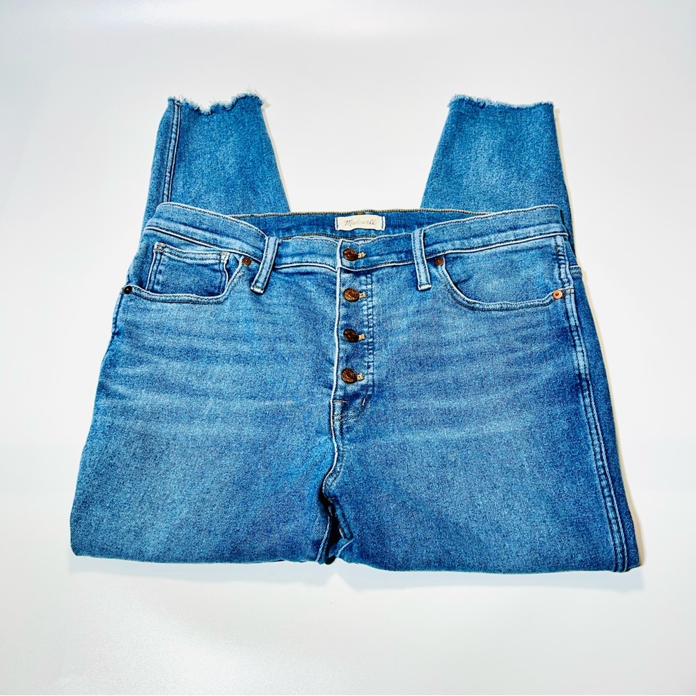 High-Rise Blue Women's Button-Fly Jeans